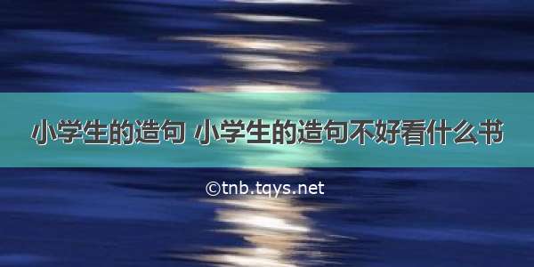 小学生的造句 小学生的造句不好看什么书