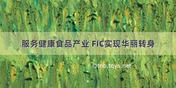 服务健康食品产业 FIC实现华丽转身