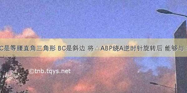 如图 △ABC是等腰直角三角形 BC是斜边 将△ABP绕A逆时针旋转后 能够与△ACP′重合