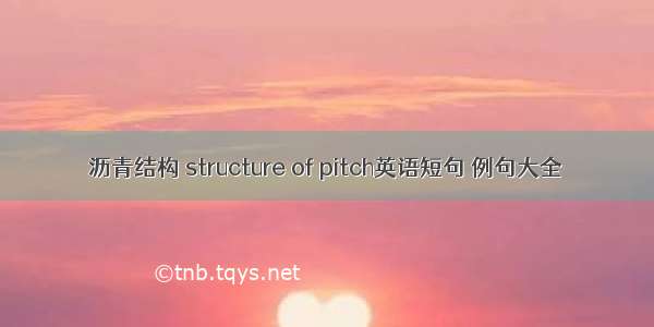 沥青结构 structure of pitch英语短句 例句大全