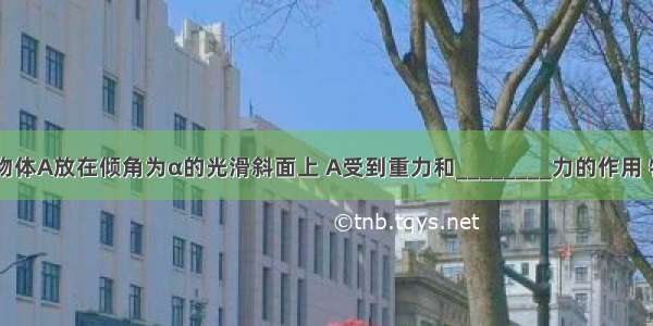 如图所示 物体A放在倾角为α的光滑斜面上 A受到重力和________力的作用 物体沿斜面