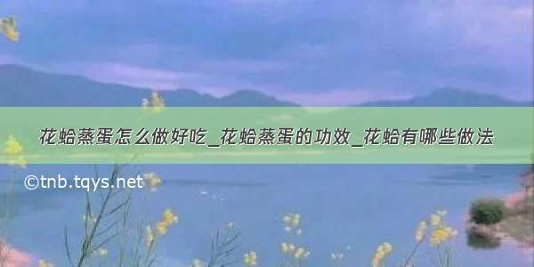 花蛤蒸蛋怎么做好吃_花蛤蒸蛋的功效_花蛤有哪些做法