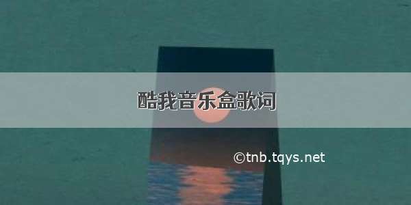 酷我音乐盒歌词