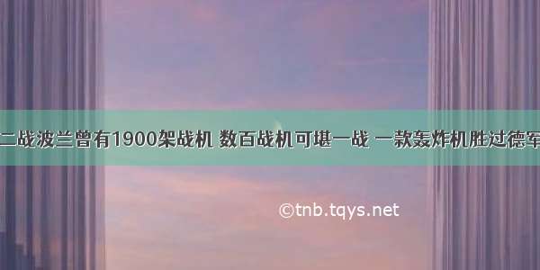 二战波兰曾有1900架战机 数百战机可堪一战 一款轰炸机胜过德军