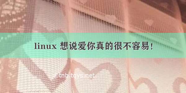 linux 想说爱你真的很不容易！