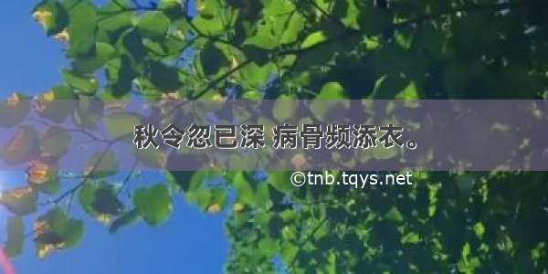 秋令忽已深 病骨频添衣。