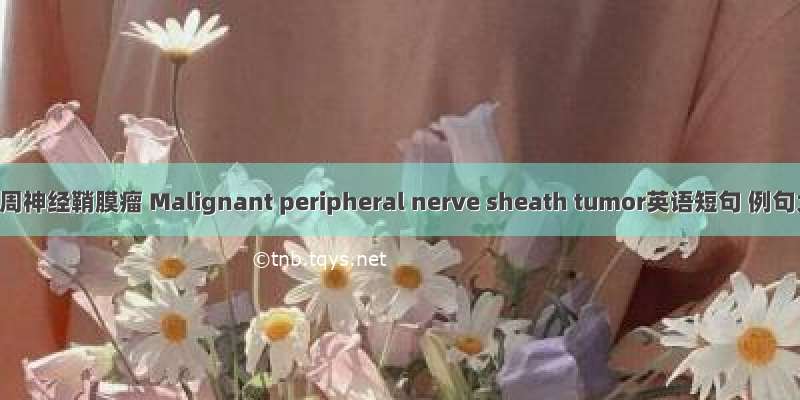 恶性外周神经鞘膜瘤 Malignant peripheral nerve sheath tumor英语短句 例句大全