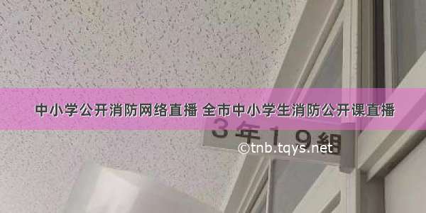 中小学公开消防网络直播 全市中小学生消防公开课直播