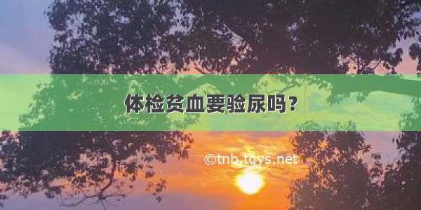 体检贫血要验尿吗？