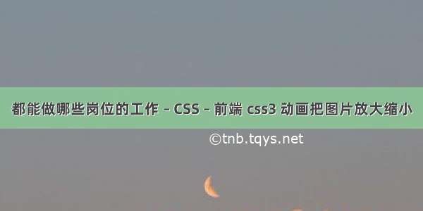 都能做哪些岗位的工作 – CSS – 前端 css3 动画把图片放大缩小