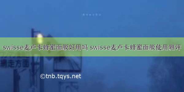 swisse麦卢卡蜂蜜面膜好用吗 swisse麦卢卡蜂蜜面膜使用测评