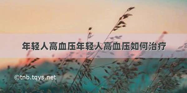 年轻人高血压年轻人高血压如何治疗