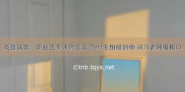 英雄联盟：职业选手评价宝蓝 Deft生怕排到他 司马老贼爆粗口