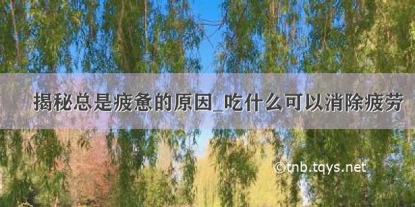 ​揭秘总是疲惫的原因_吃什么可以消除疲劳