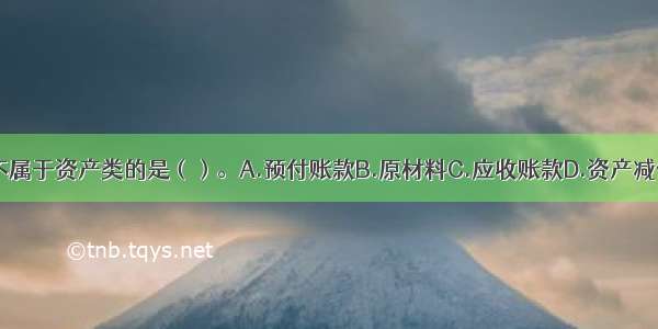 下列各项中 不属于资产类的是（）。A.预付账款B.原材料C.应收账款D.资产减值损失ABCD