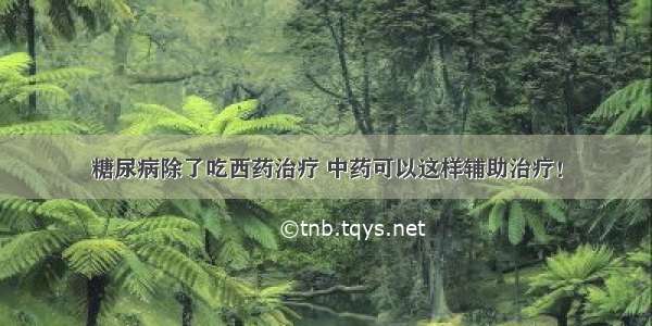 糖尿病除了吃西药治疗 中药可以这样辅助治疗！