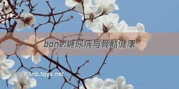 bone:糖尿病与骨骼健康