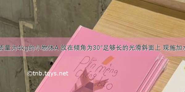 如图所示 质量为4kg的小物体A 放在倾角为30°足够长的光滑斜面上 现施加水平推力F=