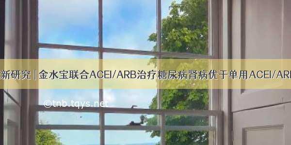 最新研究 | 金水宝联合ACEI/ARB治疗糖尿病肾病优于单用ACEI/ARB