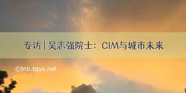 专访 | 吴志强院士：CIM与城市未来
