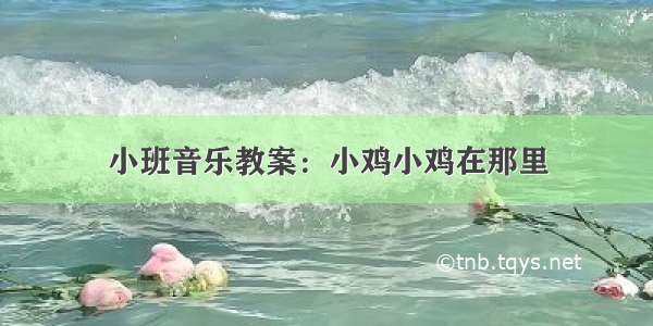 小班音乐教案：小鸡小鸡在那里