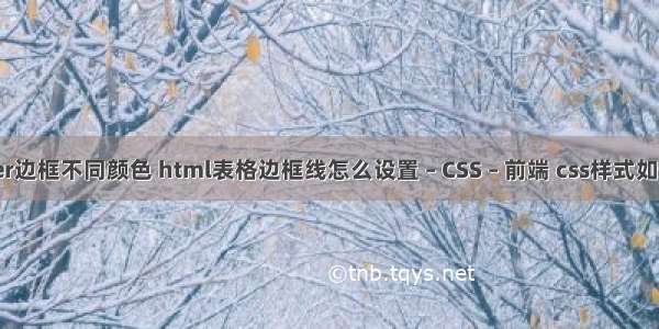 border边框不同颜色 html表格边框线怎么设置 – CSS – 前端 css样式如何调用