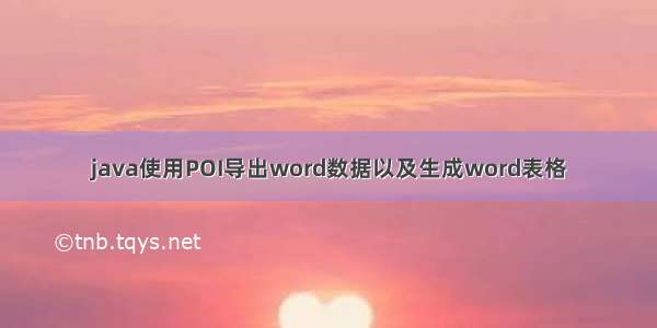 java使用POI导出word数据以及生成word表格