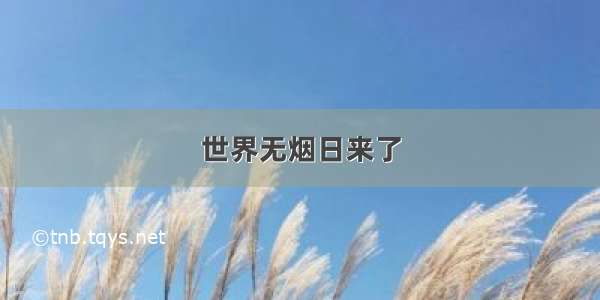 世界无烟日来了