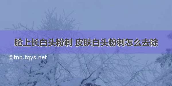 脸上长白头粉刺 皮肤白头粉刺怎么去除