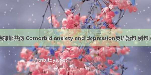 焦虑抑郁共病 Comorbid anxiety and depression英语短句 例句大全