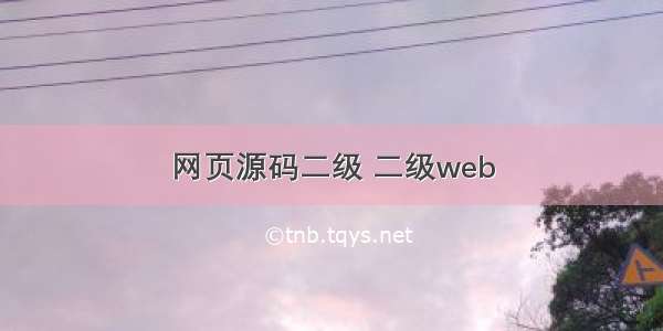 网页源码二级 二级web