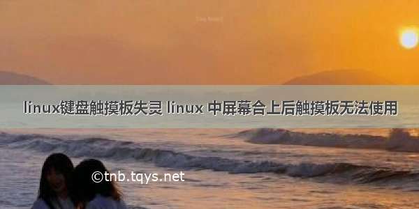 linux键盘触摸板失灵 linux 中屏幕合上后触摸板无法使用