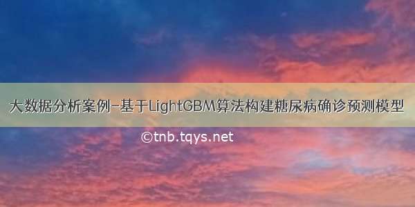 大数据分析案例-基于LightGBM算法构建糖尿病确诊预测模型