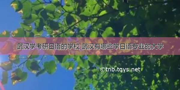 武汉学考研日语的学校 武汉有哪些学日语专业的大学