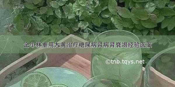 仝小林重用大黄治疗糖尿病肾病肾衰竭经验医案