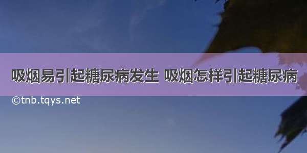 吸烟易引起糖尿病发生 吸烟怎样引起糖尿病