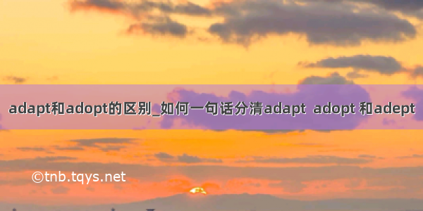 adapt和adopt的区别_如何一句话分清adapt  adopt 和adept