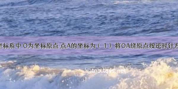 平面直角坐标系中 O为坐标原点 点A的坐标为（ 1） 将OA绕原点按逆时针方向旋转30