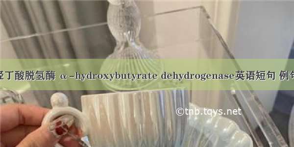 α-羟丁酸脱氢酶 α-hydroxybutyrate dehydrogenase英语短句 例句大全