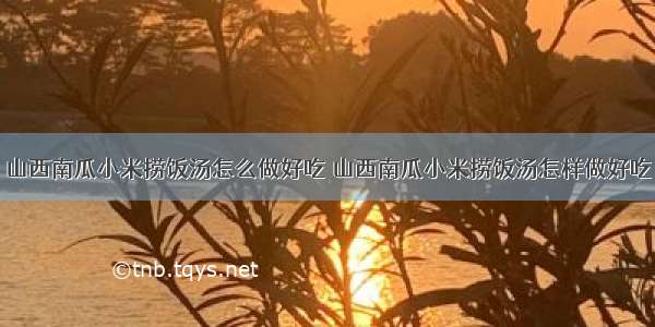 山西南瓜小米捞饭汤怎么做好吃 山西南瓜小米捞饭汤怎样做好吃