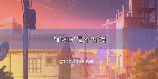 “TMD“是个好词