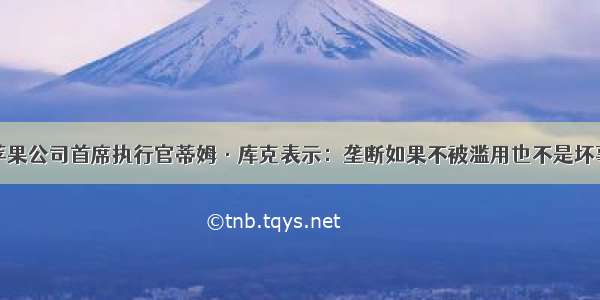 苹果公司首席执行官蒂姆·库克表示：垄断如果不被滥用也不是坏事