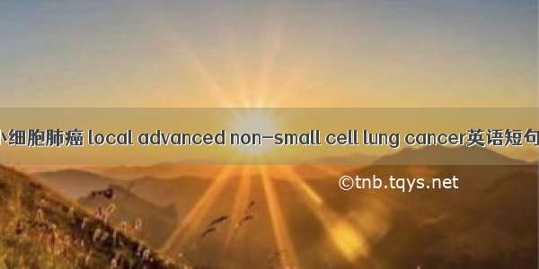 局部晚期非小细胞肺癌 local advanced non-small cell lung cancer英语短句 例句大全