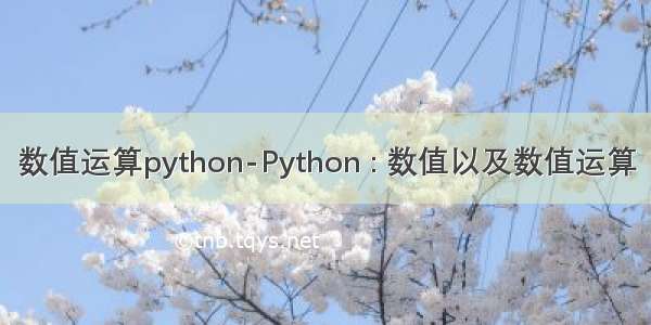 数值运算python-Python : 数值以及数值运算