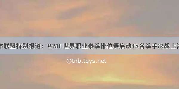 媒体联盟特别报道：WMF世界职业泰拳排位赛启动48名拳手决战上海滩