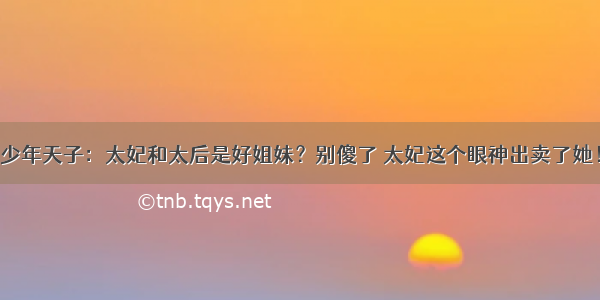 少年天子：太妃和太后是好姐妹？别傻了 太妃这个眼神出卖了她！