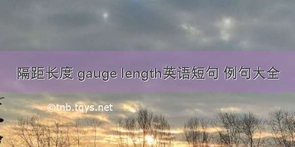 隔距长度 gauge length英语短句 例句大全