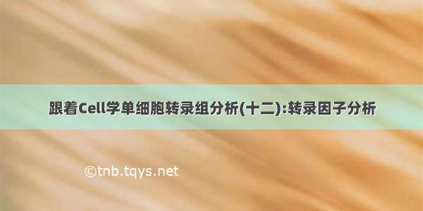 跟着Cell学单细胞转录组分析(十二):转录因子分析