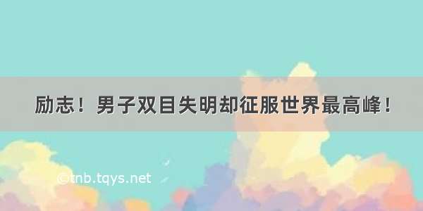 励志！男子双目失明却征服世界最高峰！