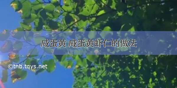 咸蛋黄 咸蛋黄虾仁的做法